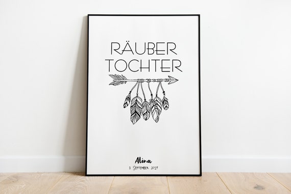 Robbers Daughter Personalized Poster, Name And Date