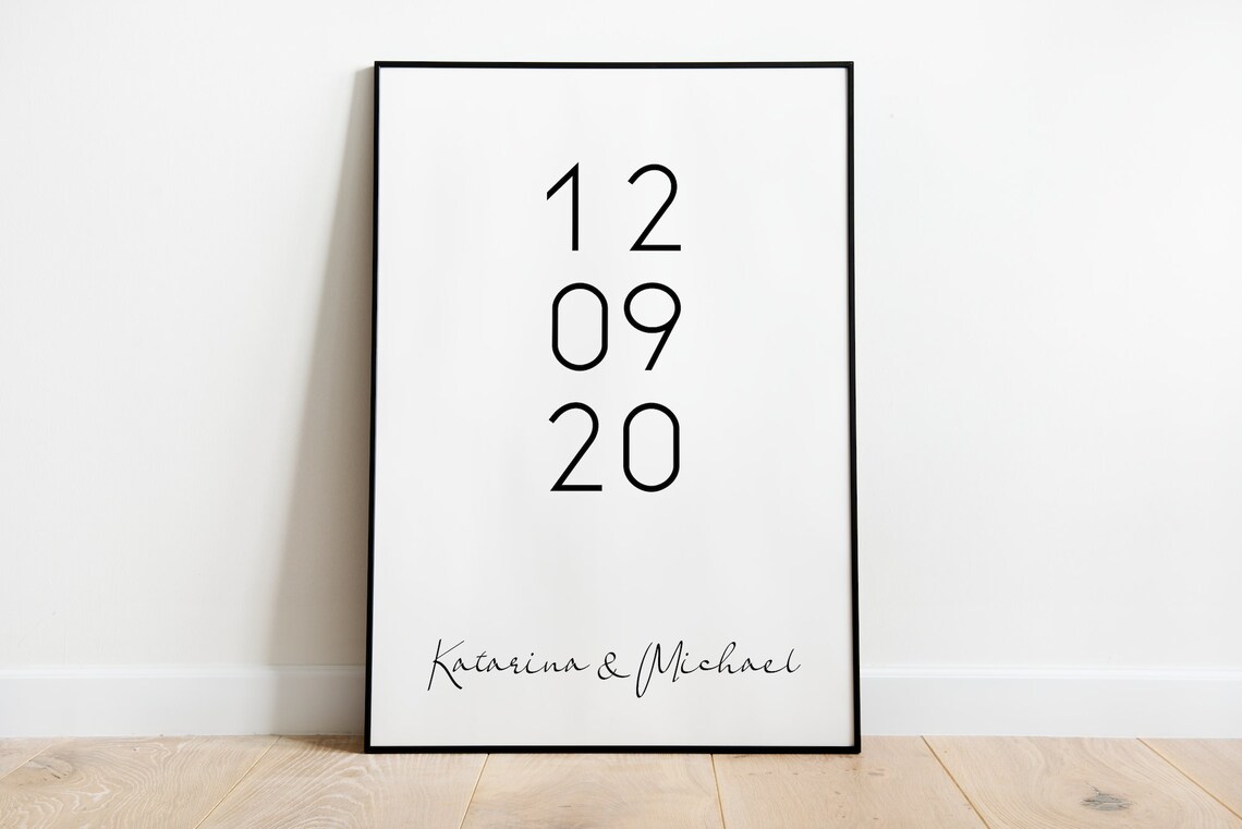 Date Wedding Anniversary Names Personalized Poster