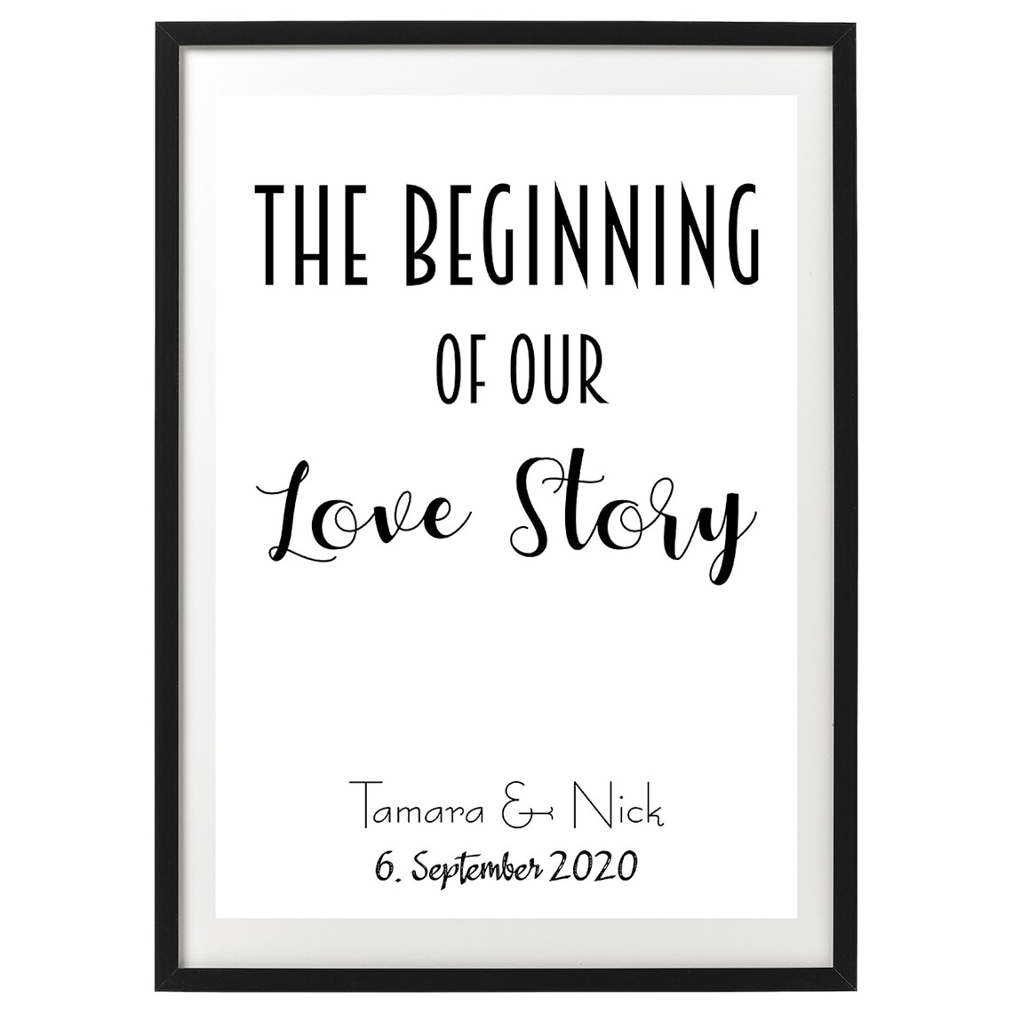 The Beginning Of Our Love Story Personalized Couple Date Poster - Image 2