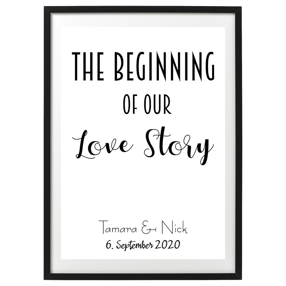 The Beginning Of Our Love Story Personalized Posters In Sizes A5 A3 - Image 2