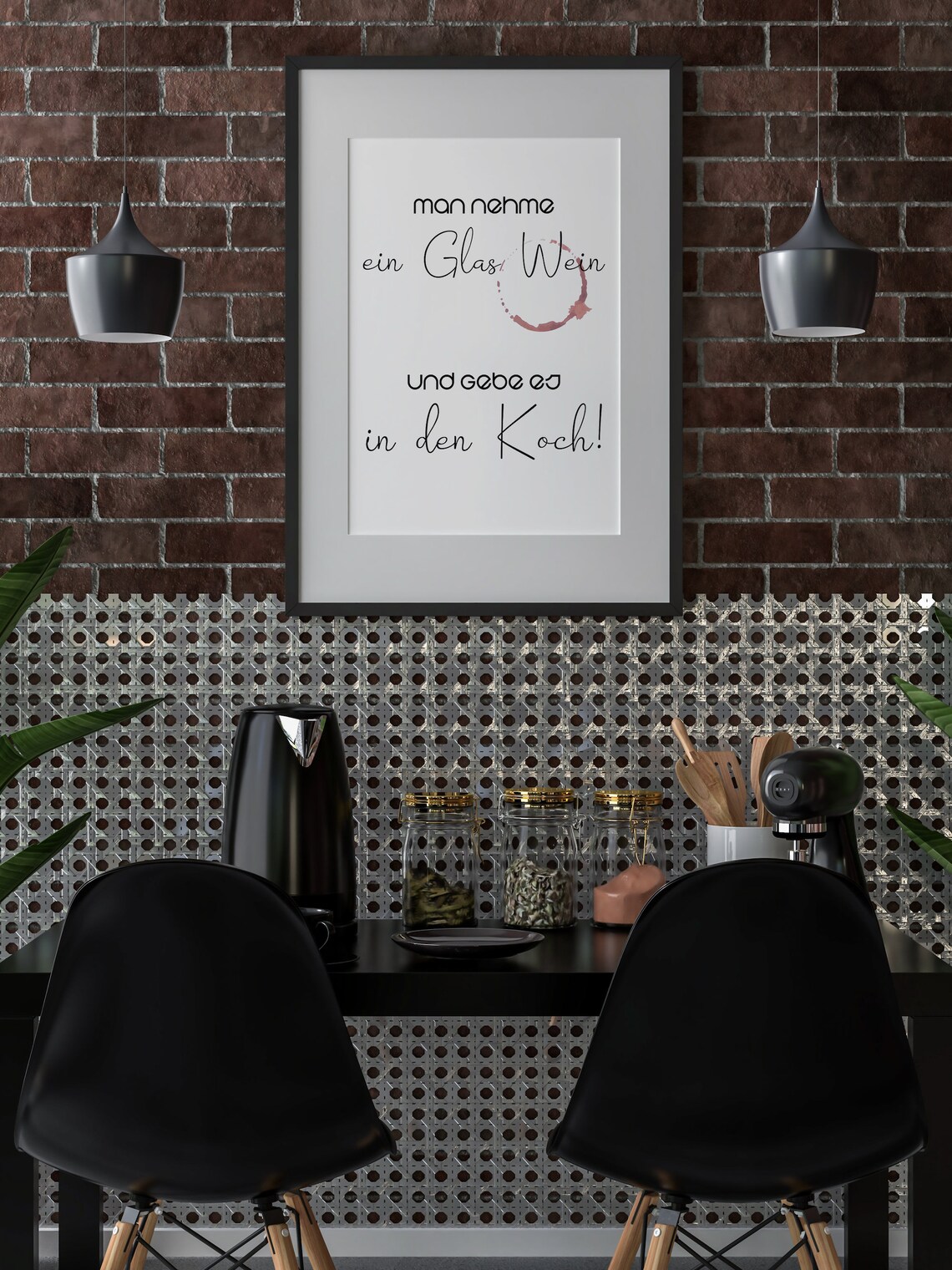 Take a Glass of Wine Typography Kitchen Art Print - Image 2