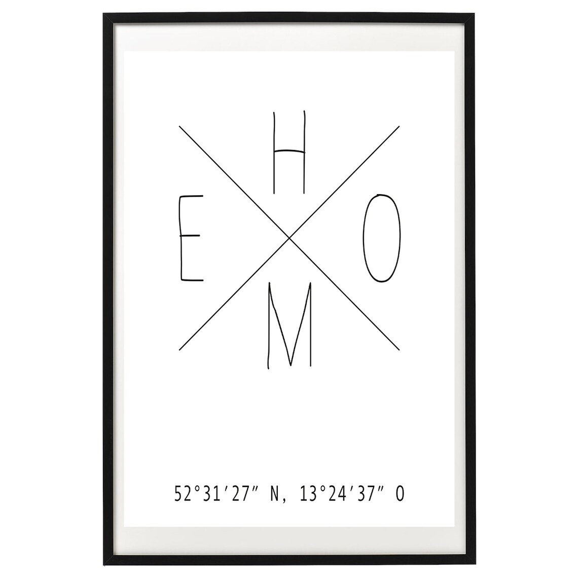 Home With Personal Coordinates Art Print - Image 2
