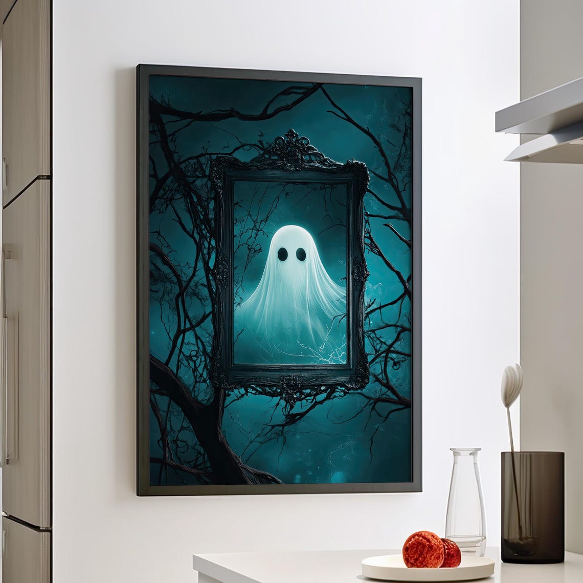 In The Frame Whimsical Gothic Art Poster Or Canvas Print Surreal Halloween Spooky Moody Dark Framed