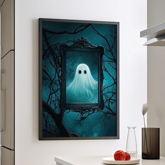 In The Frame Whimsical Gothic Art Poster Or Canvas Print Surreal Halloween Spooky Moody Dark Framed