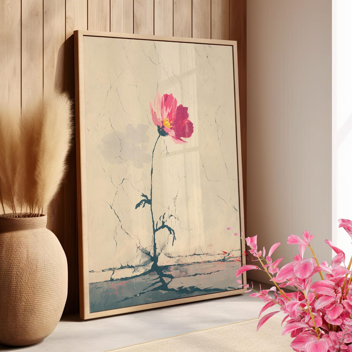 Hope Flower Blooming Through Cracks Resilience Street Style Poster