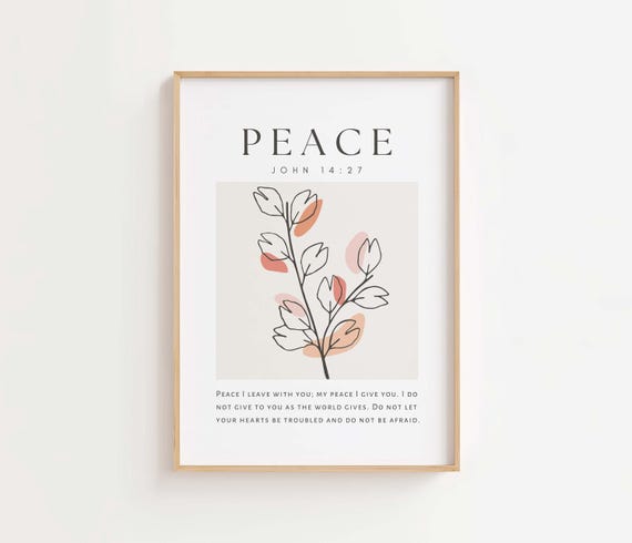 John 14:27 Bible Verse Print, Christian Home Decor