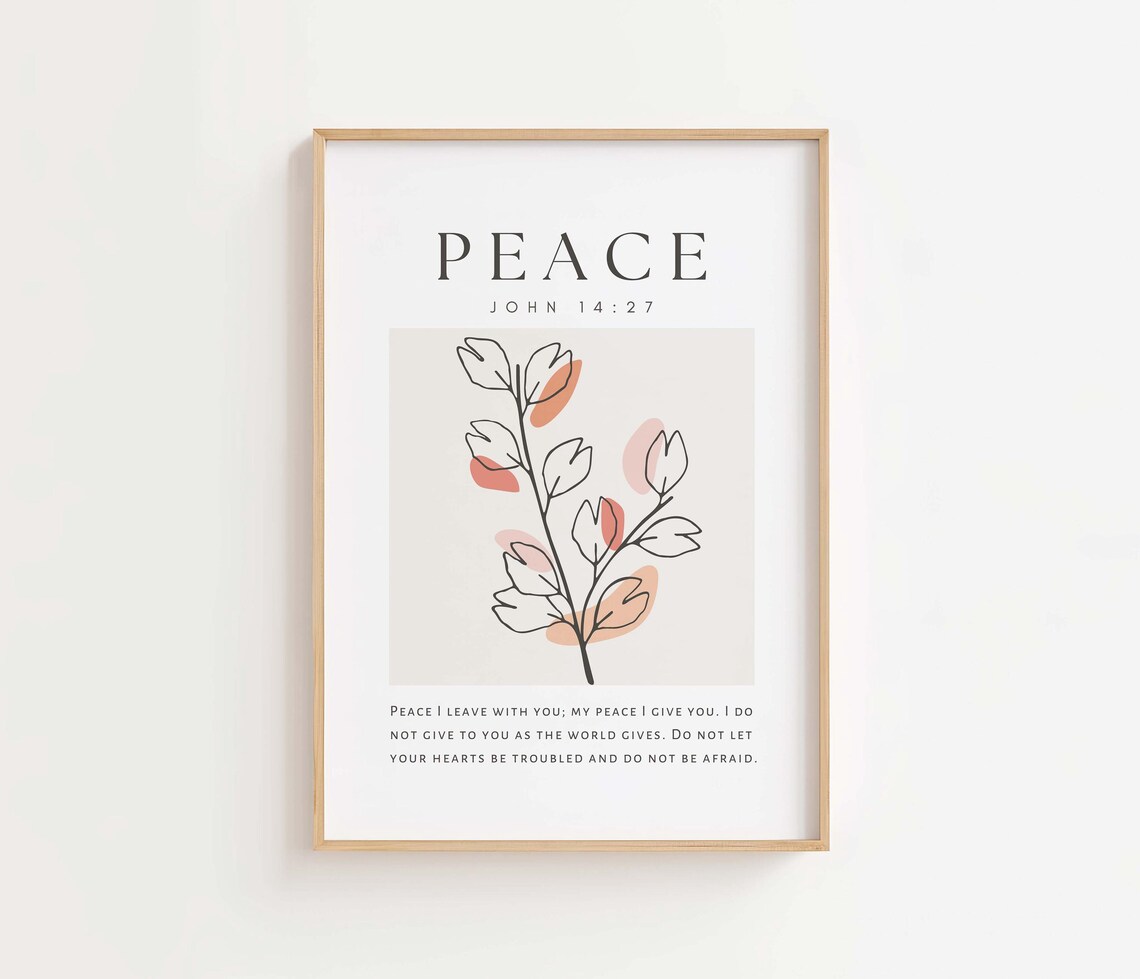 John 14:27 Bible Verse Print, Christian Home Decor