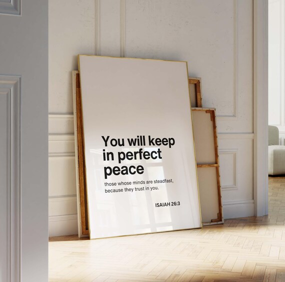 Isaiah 263 You Will Keep In Perfect Peace Bible Verse Wall Poster
