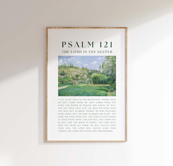 Psalm 121 The Lord Is Thy Keeper Pastoral Bible Scripture Poster