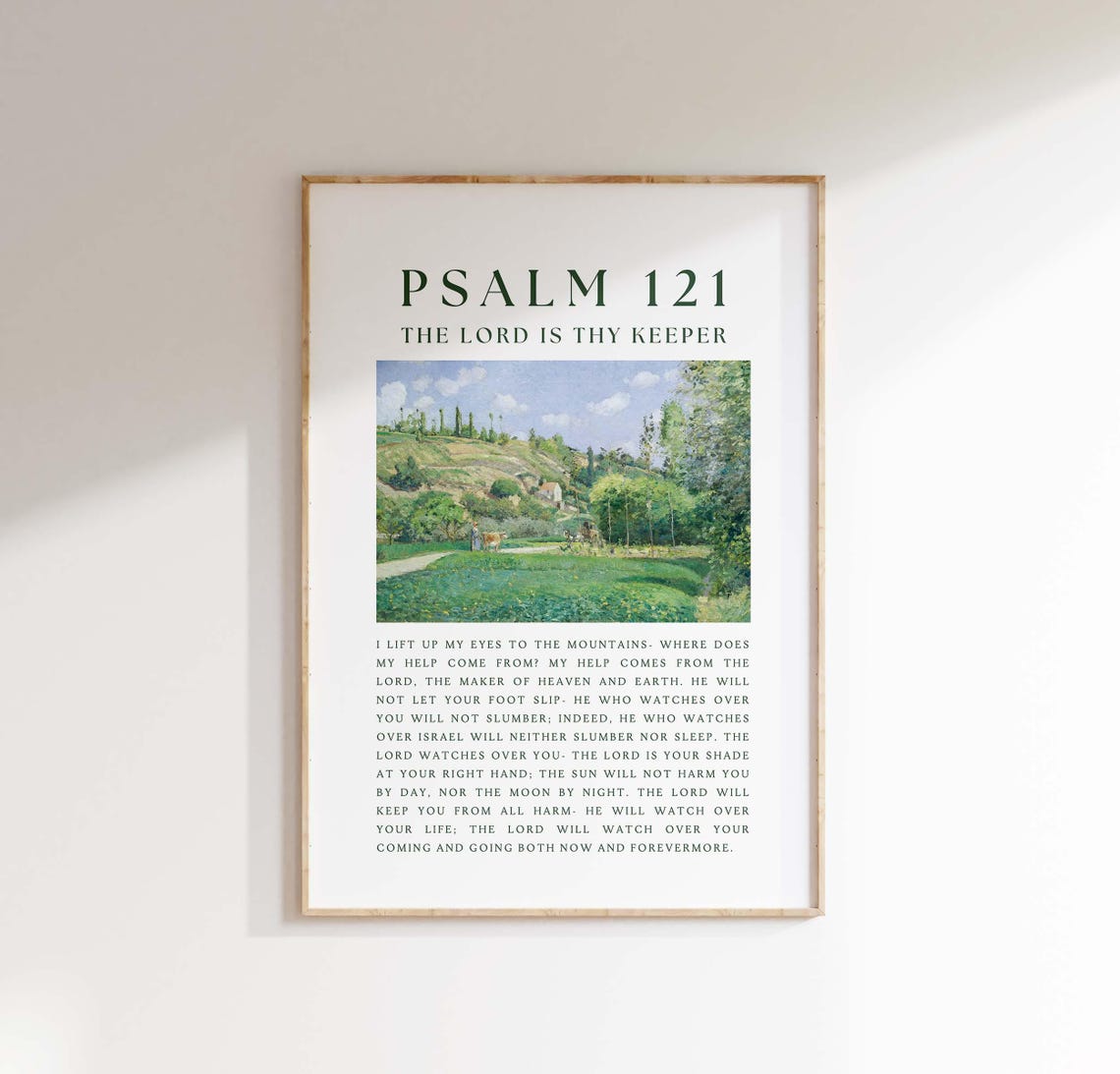 Psalm 121 The Lord Is Thy Keeper Pastoral Bible Scripture Poster