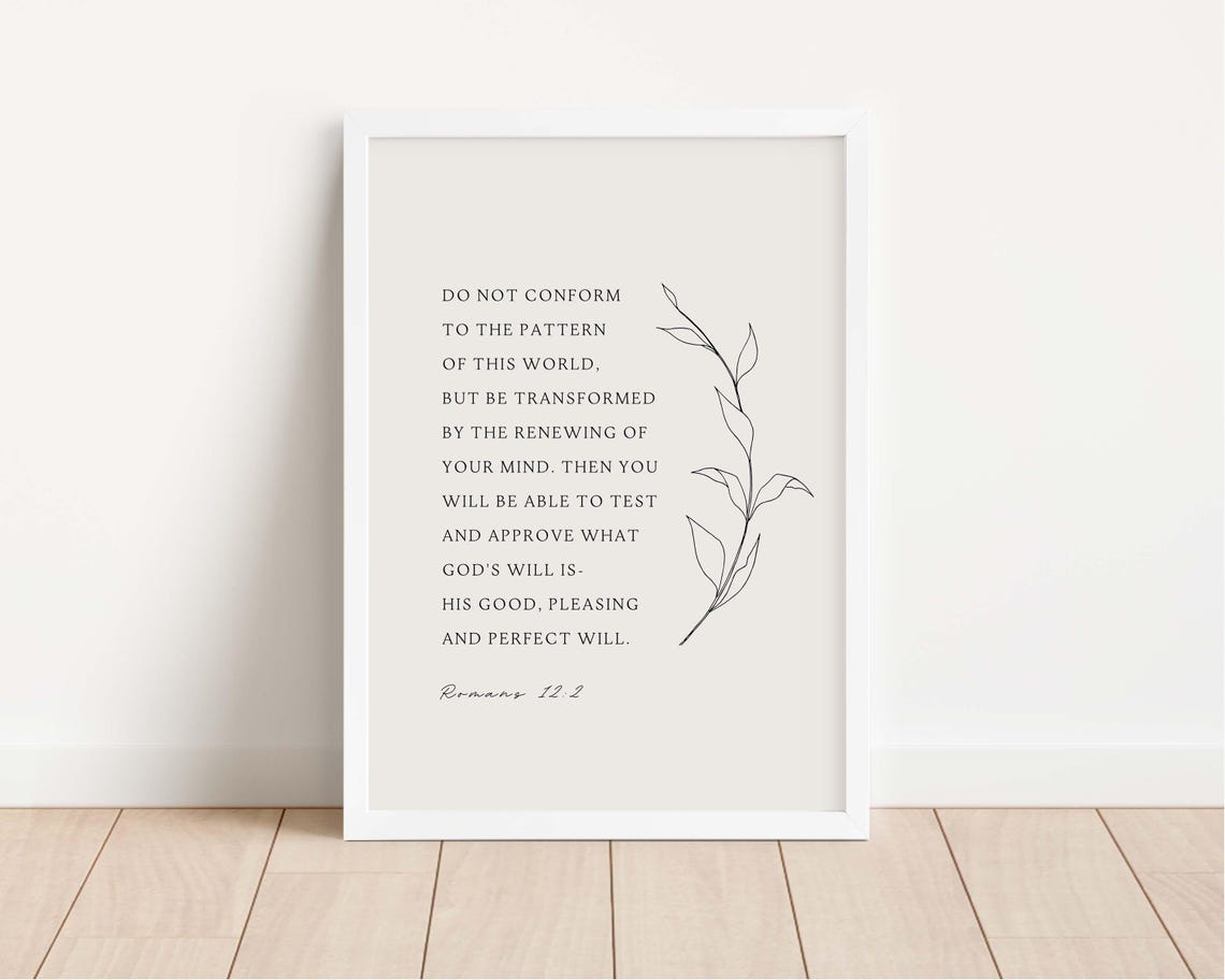 Romans 12:2 Do Not Conform Minimalist Botanical Scripture Poster