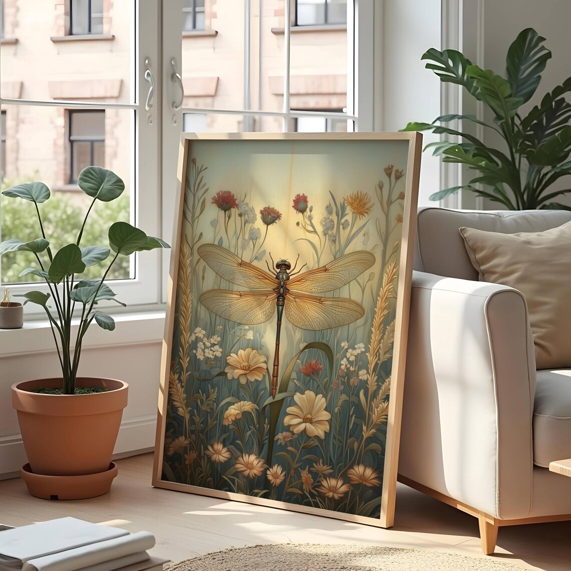 Dragonfly William Morris Decor Art Print