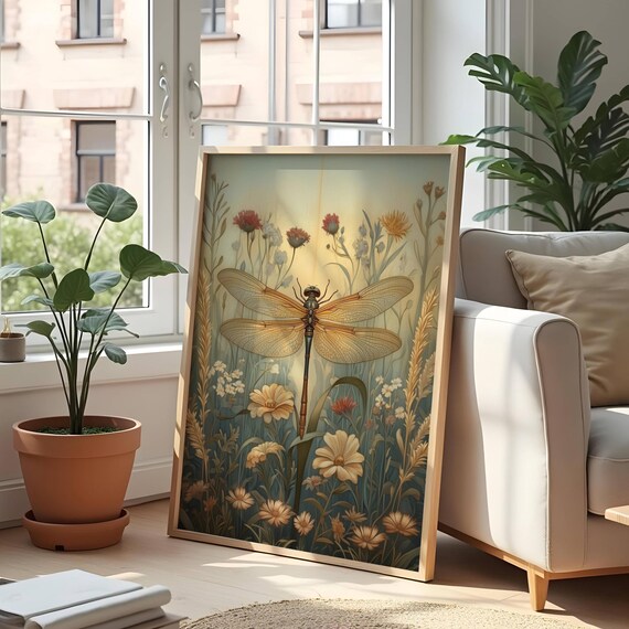 Dragonfly William Morris Decor Art Print