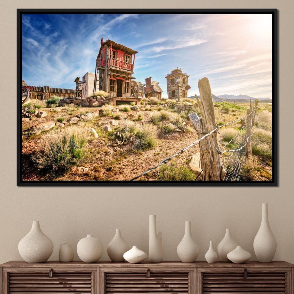 Abandoned Western Ghost Town Desert Sunset Rustic Frontier Wall Poster - Image 2