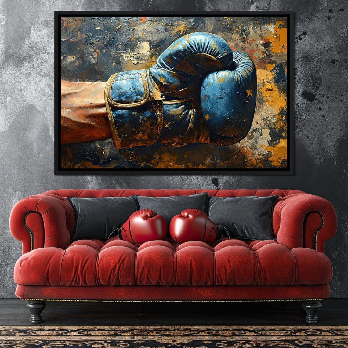 Indomitable Fists Of Valor Boxing Wall Art Fist Painting Strength Art Sports Decor Home Decor Motivational Art By Nichecanvas - Image 4