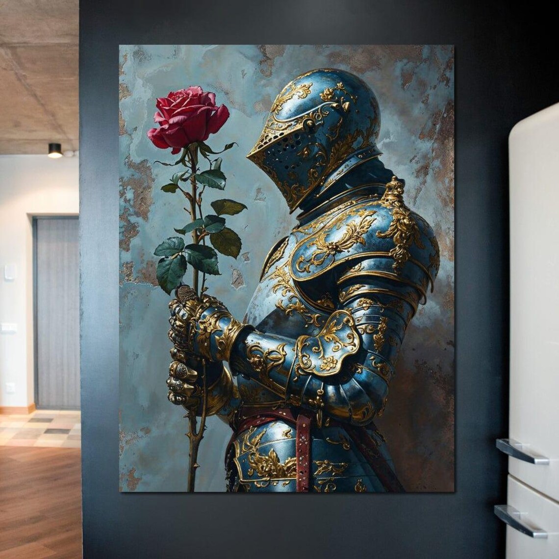 Knight Of The Velvet Bloom, Gothic Rose Art Print - Image 2