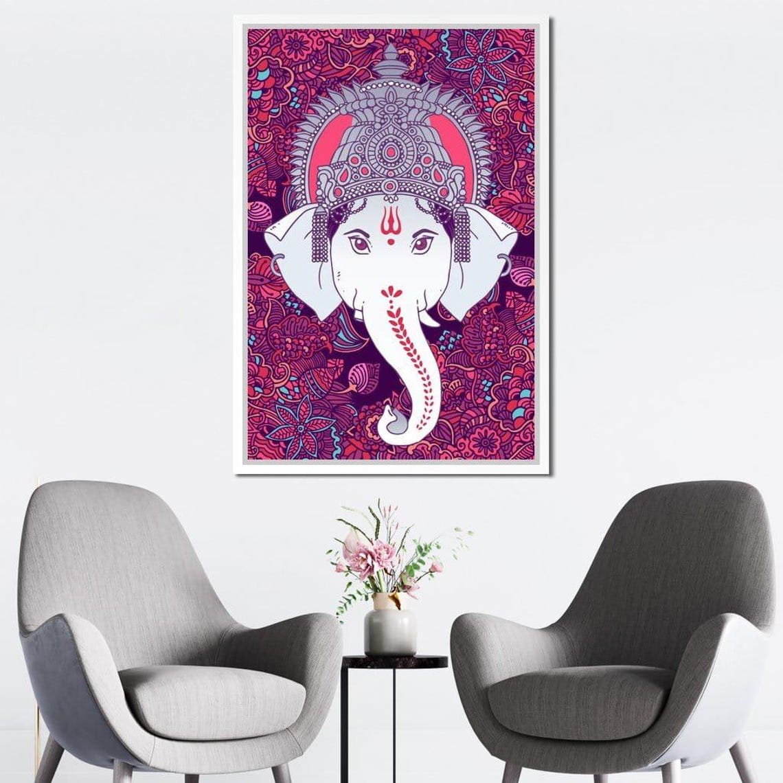 Hindu Lord Ganesha, Pink Art Print