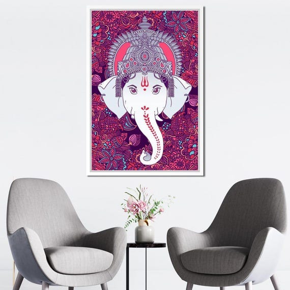 Hindu Lord Ganesha, Pink Art Print