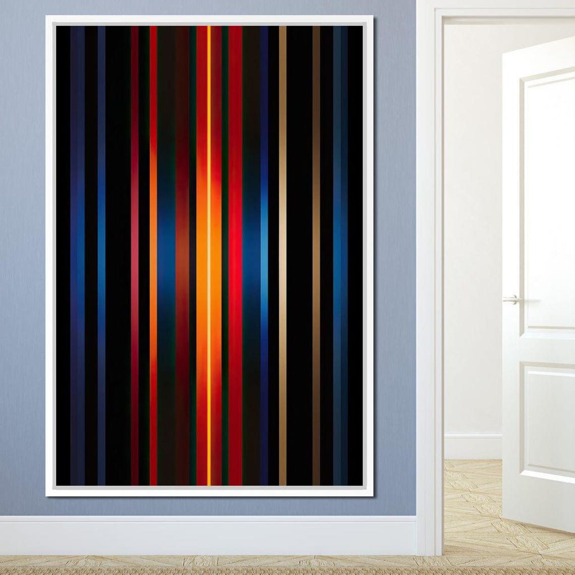 Midnight Magenta Rainbow Colorful Abstract Art Modern Decor Bold Wall Art Vertical Stripes Print By Nichecanvas - Image 2
