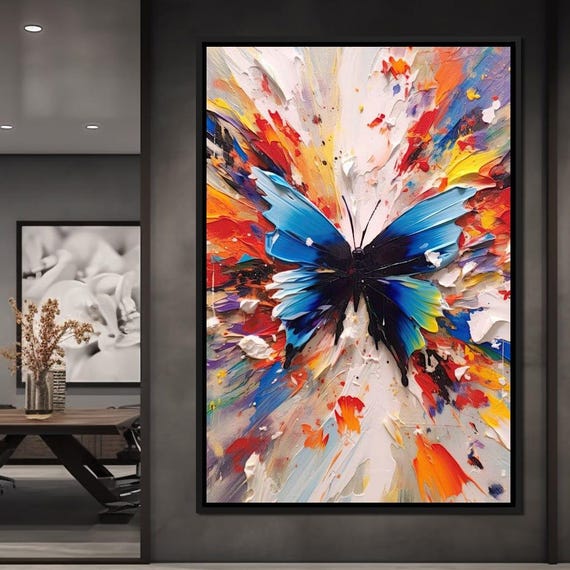 Chromatic Butterfly Euphoria Butterfly Art Vibrant Home Decor Whimsical Design Nature Inspired Wall Art By Nichecanvas