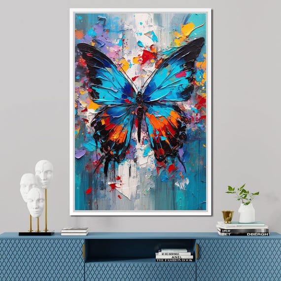 Colorburst Butterflies Vibrant Wall Decor Modern Butterfly Painting Nature Inspired Art Colorful Home Art By Nichecanvas