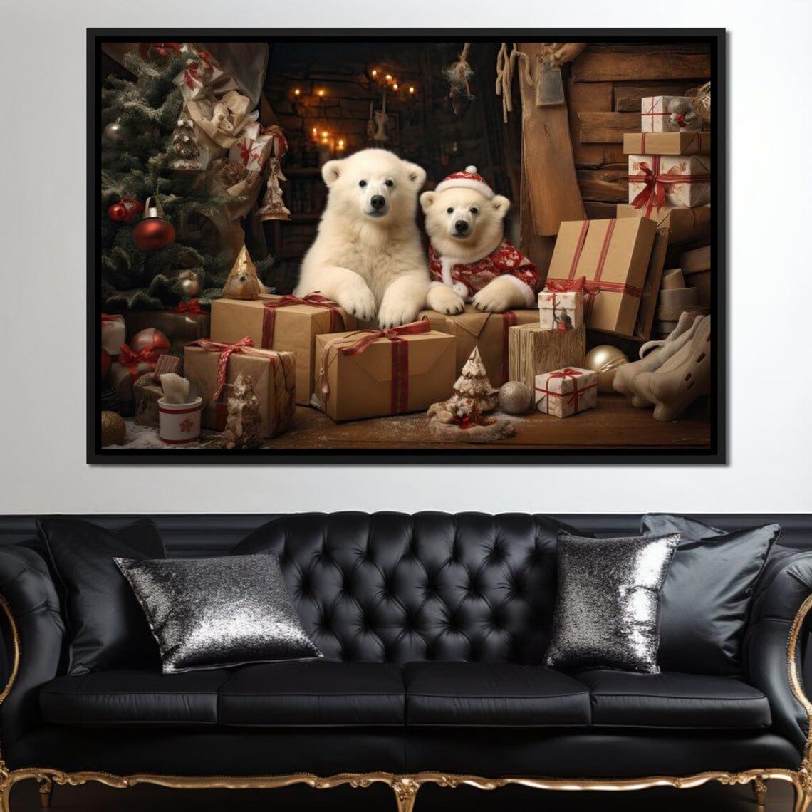 Christmas Spirit Bears, Festive Holiday Art Print - Image 3