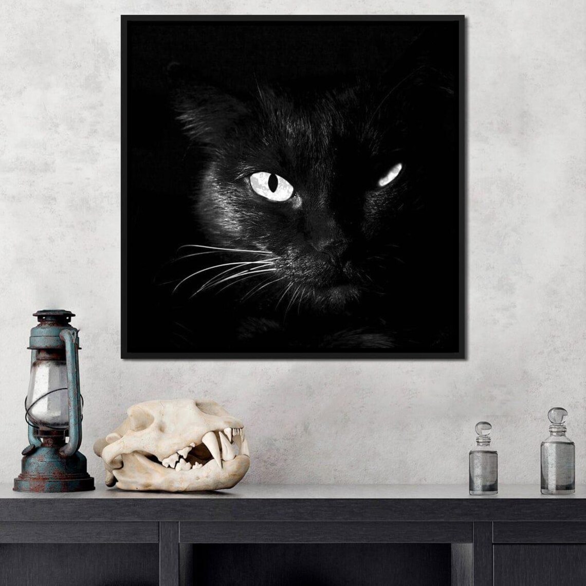 Black And White Cat, Minimalist Art Print