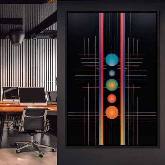 Futuristic Striped Colors Futuristic Wall Art Colorful Design Modern Decor Geometric Patterns Contemporary Art By Nichecanvas