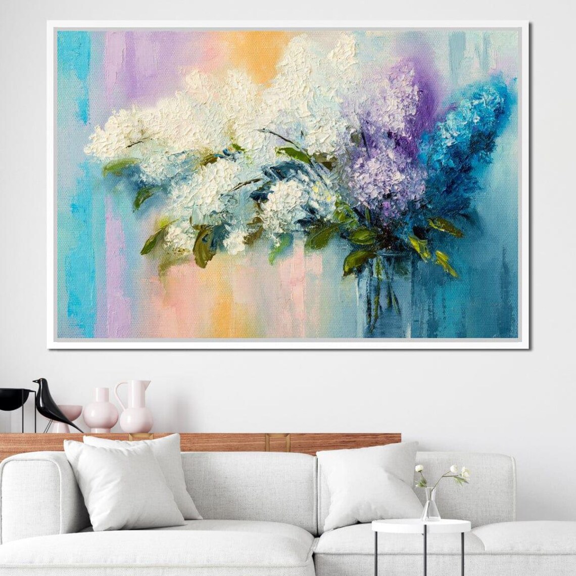 Lilac Bouquet Impressionist Oil Painting Pastel Floral Bloom Poster