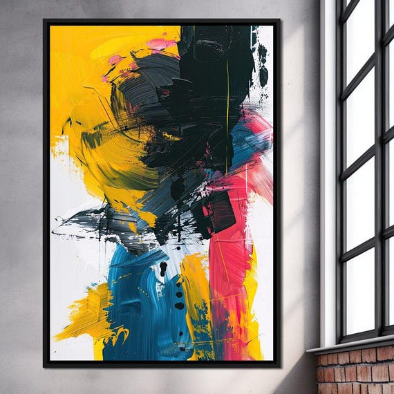Bold Strokes Of Expression Vibrant Abstract Art Modern Home Decor Colorful Painting Dynamic Wall Art By Nichecanvas