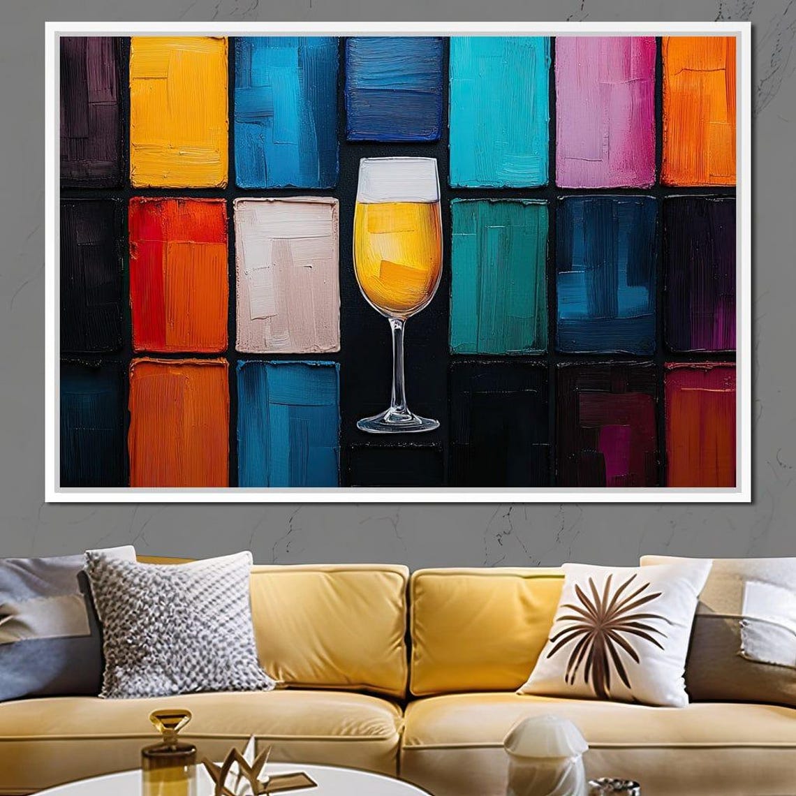 Colorful Abstract Beer Glass Multi Panel Modern Bar Art Poster - Image 3