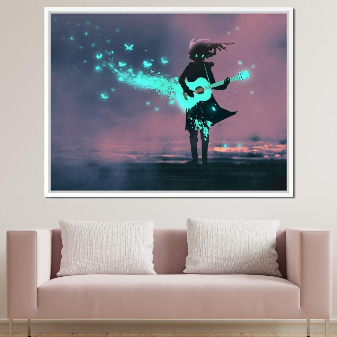 Girl Playing Guitar Music Art