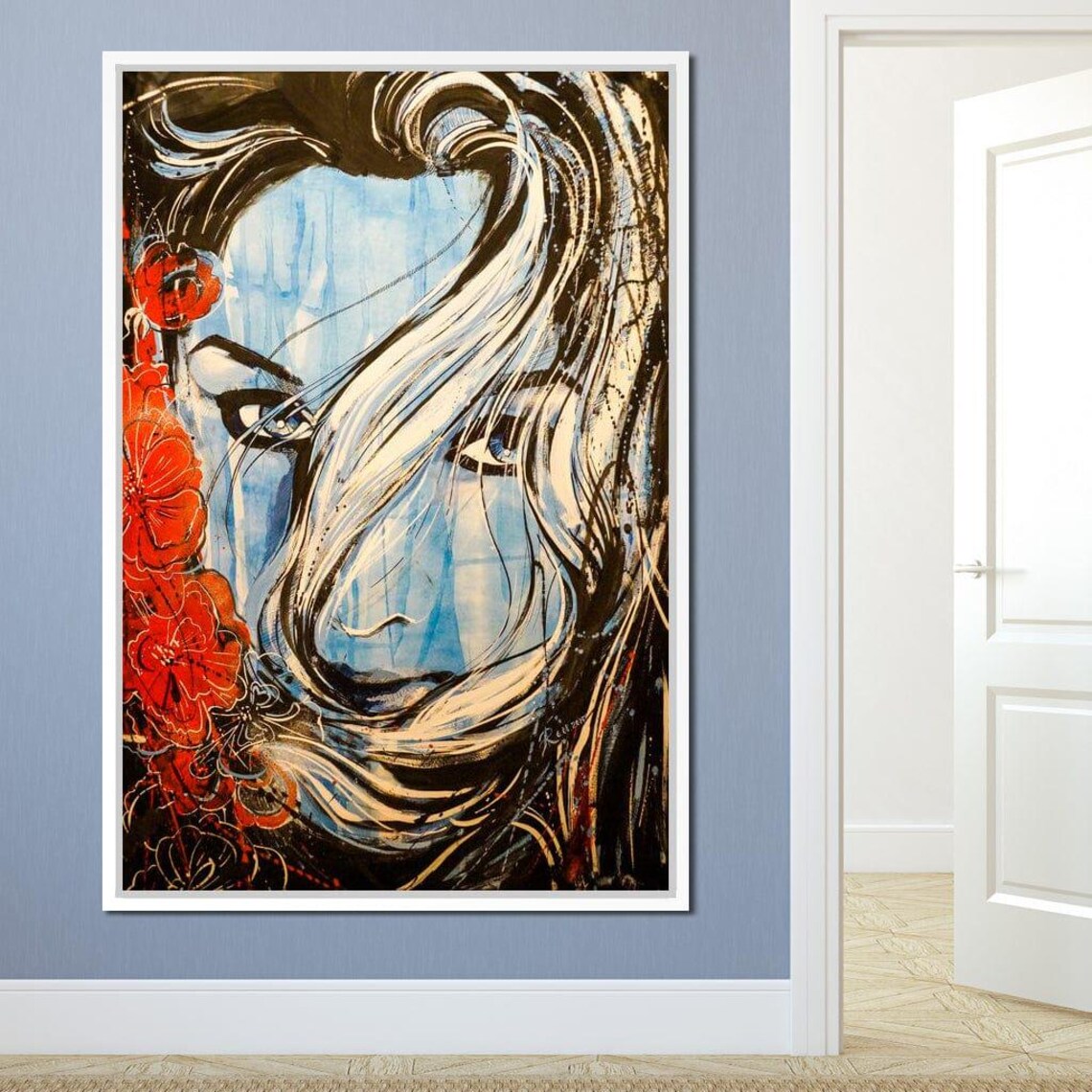 Blue Girl Portrait Art Print