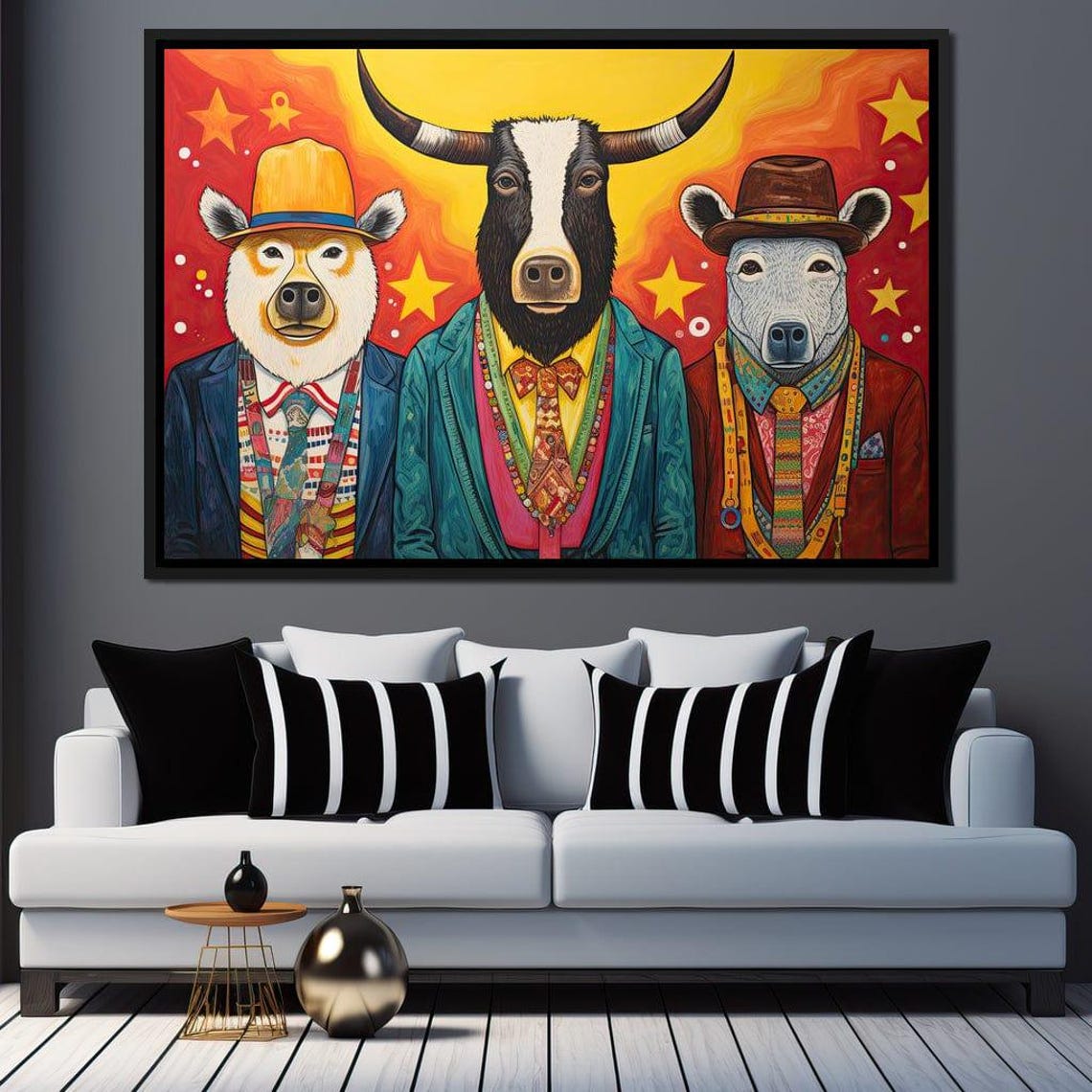 Dapper Wild Trio Suited Animals Whimsical Pop Art Party Poster - Image 3