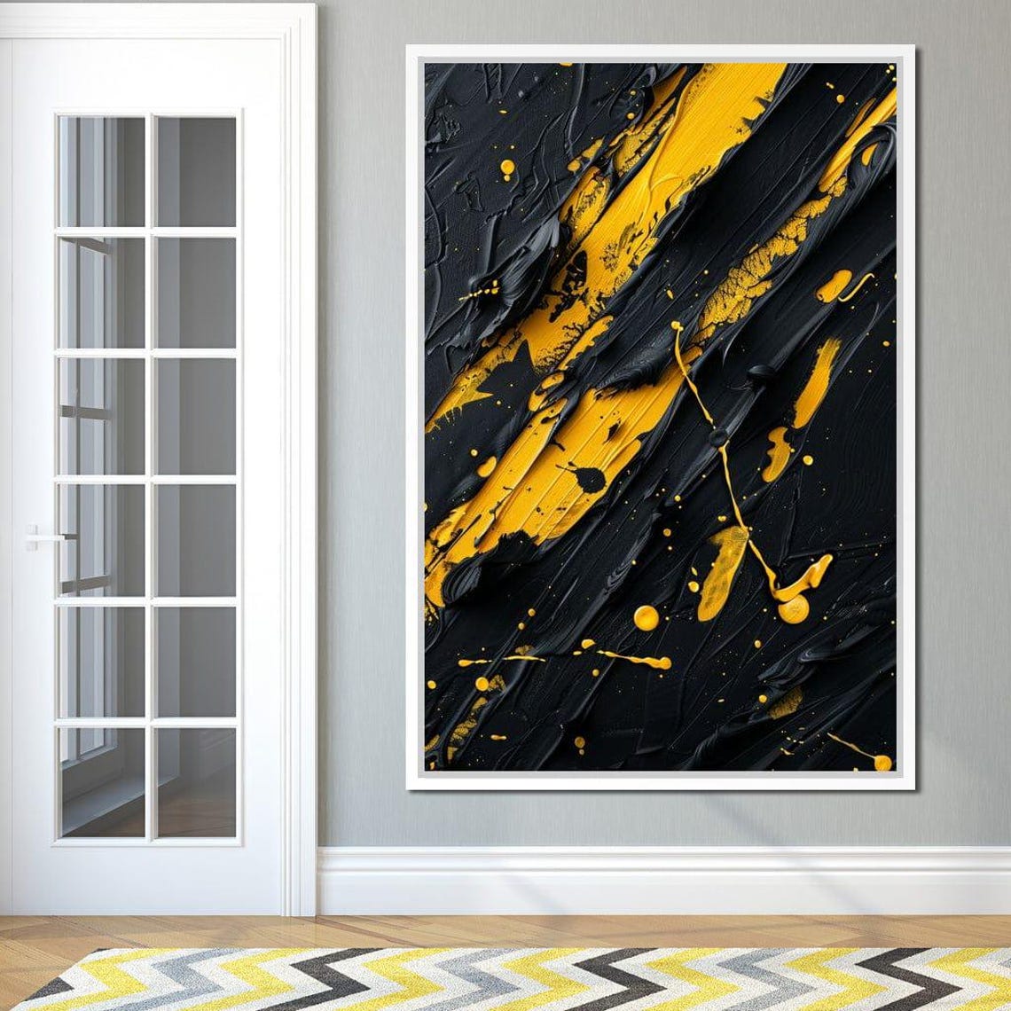 Golden Sable Swirls Unfurling Abstract Black And Gold Wall Art Modern Decor Fluid Design Bold Visuals Dynamic Patterns By Nichecanvas - Image 3