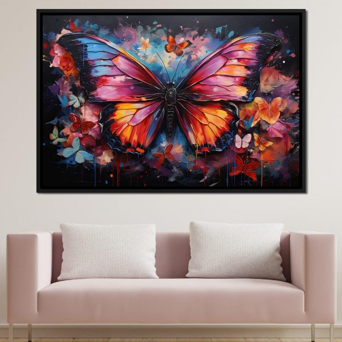 Chasing Butterflies Vivid Butterfly Wall Art Print - Image 2
