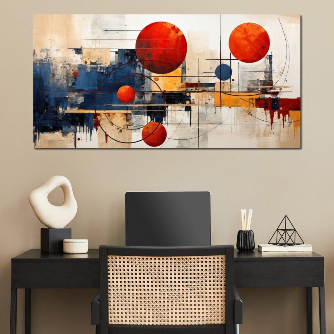 Golden Royal Geometric Harmony, Contemporary Art Print - Image 2