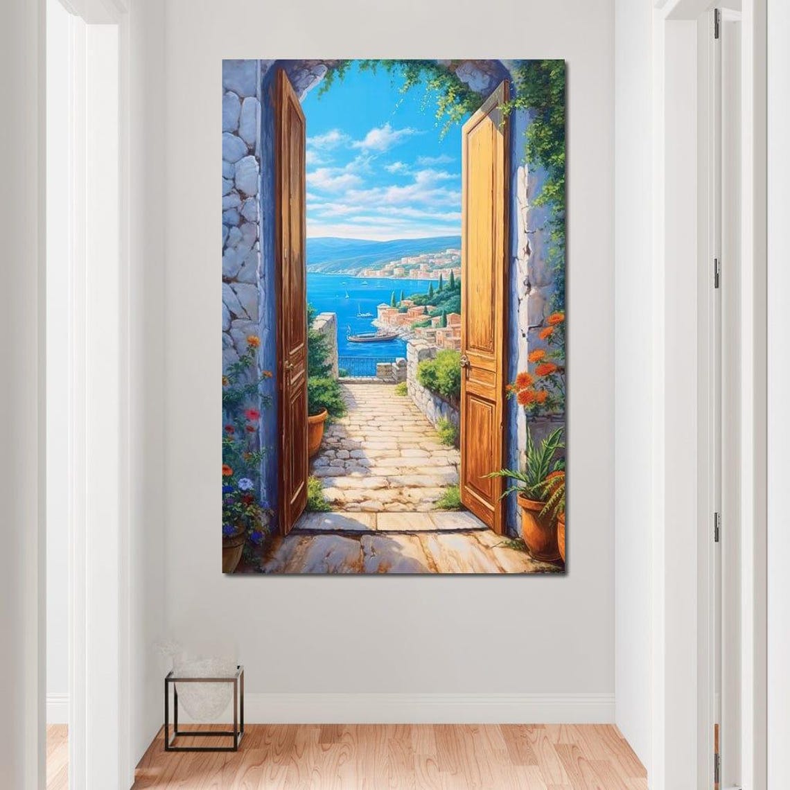 Open Door To Mediterranean Coast Stone Arch Sea View Travel Poster - Image 3