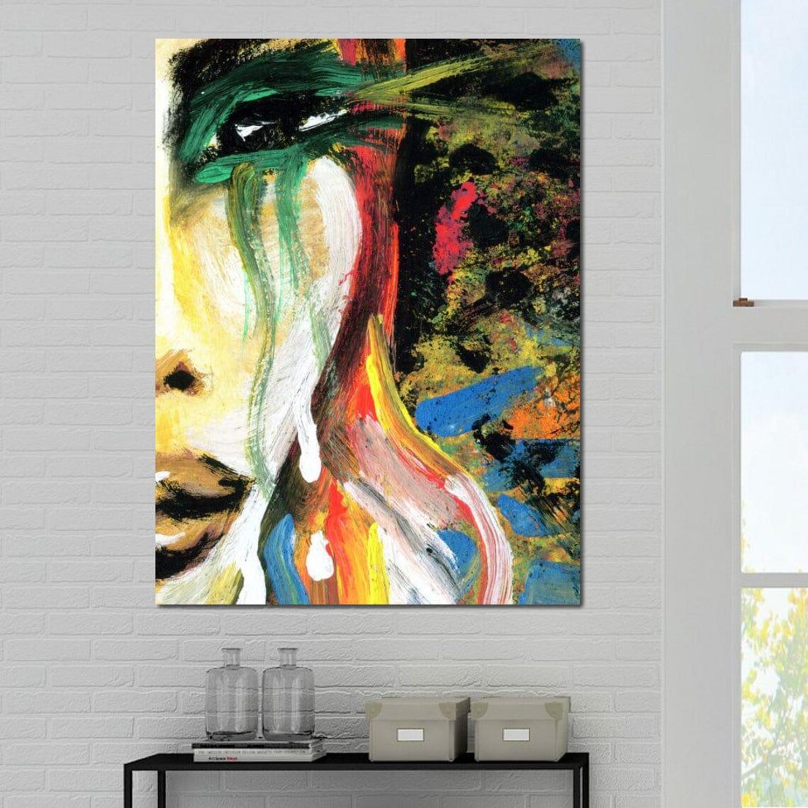 Vivid Emotions Multicolor Expressionist Female Portrait Abstract Art Poster - Image 4