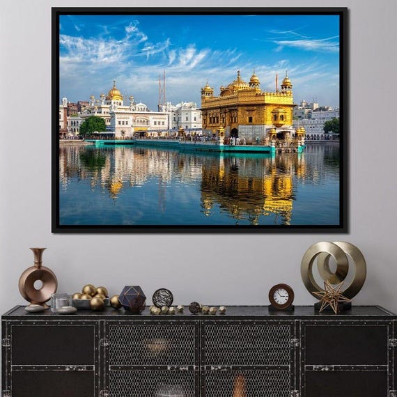 Golden Temple Amritsar Sikh Heritage Art Peaceful Home Decor Indian Culture Historic Gold Architecture Print By Nichecanvas