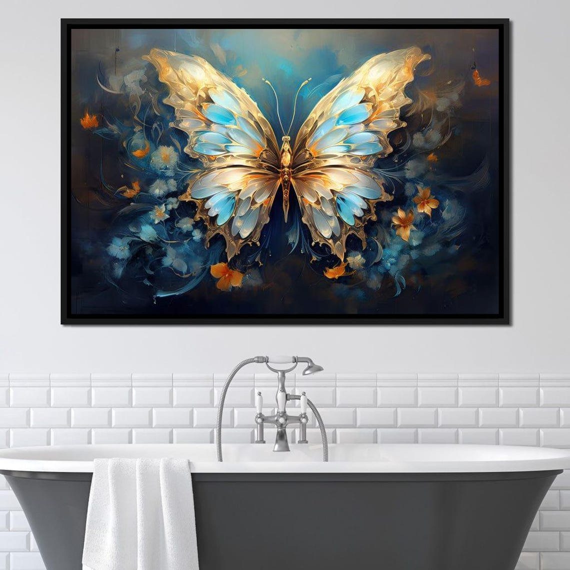 Ethereal Monarchs Flight Cole Williams Dreamy Butterfly Wall Art Whimsical Nature Decor Vibrant Azure By Nichecanvas - Image 2