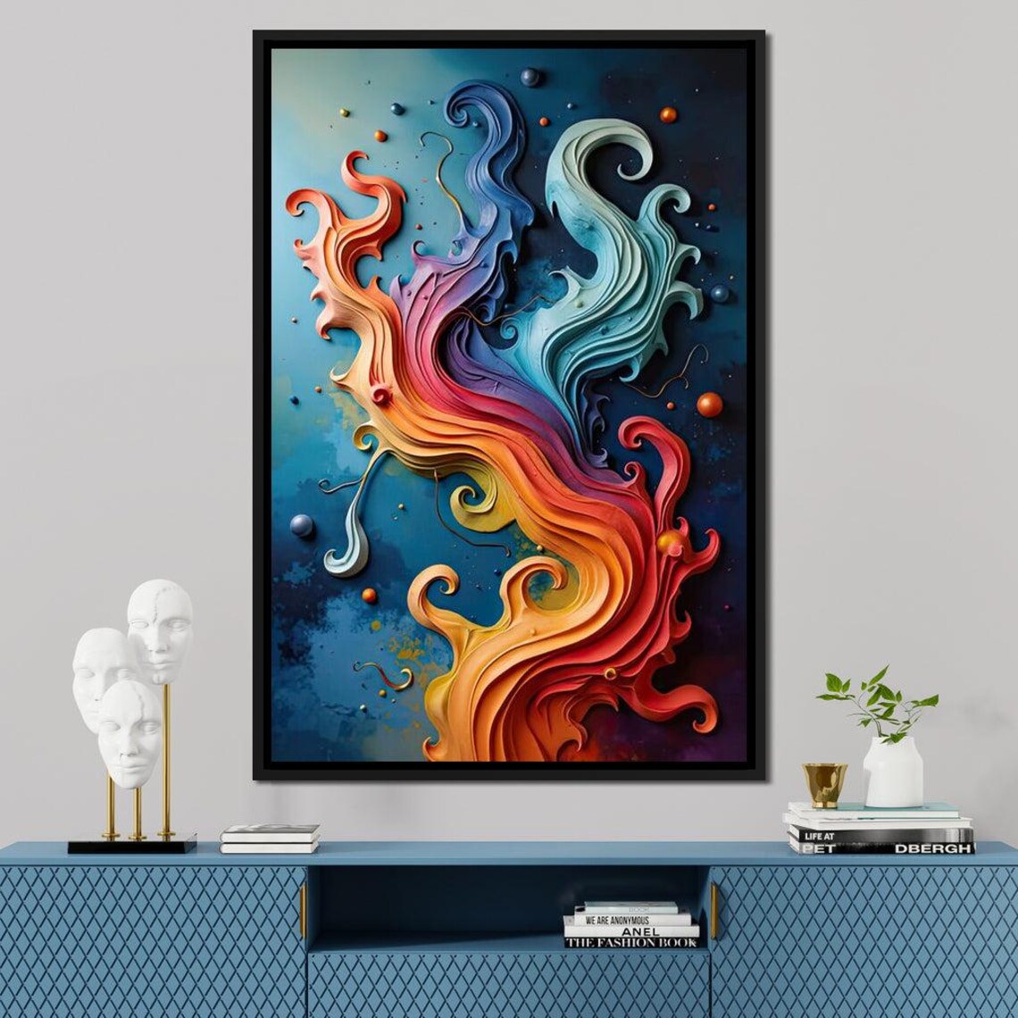 Cole Williams Flowing Rainbow Abstract Art Print - Image 3
