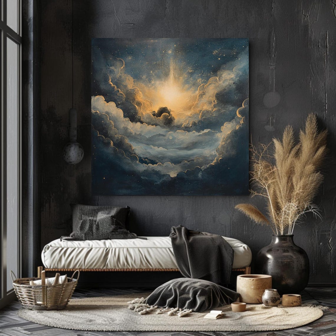 Celestial Cloudscape Wall Art Dreamy Sky Print Ethereal Clouds And Stars Art Heavenly Landscape Decor Unique Gift Idea - Image 2