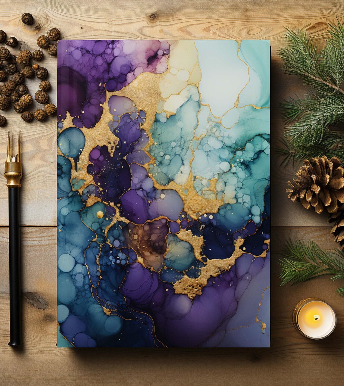 Abstract Alcohol Ink Journal, Matte Notebook Diary - Image 4