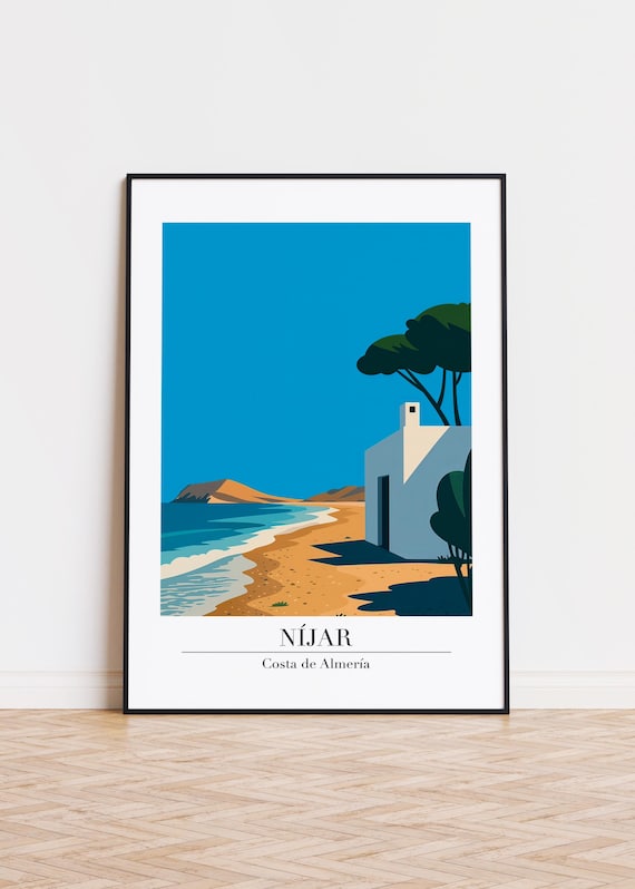 Nijar Costa de Almeria Seaside Cottage Beach Spain Travel Poster