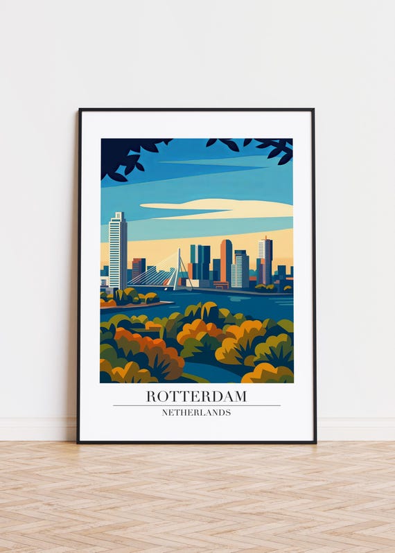 Rotterdam Cityscape Poster Modern Netherlands Art Print