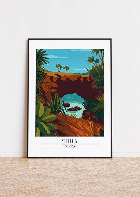 Uiha Tonga Poster Modern City Illustration Art