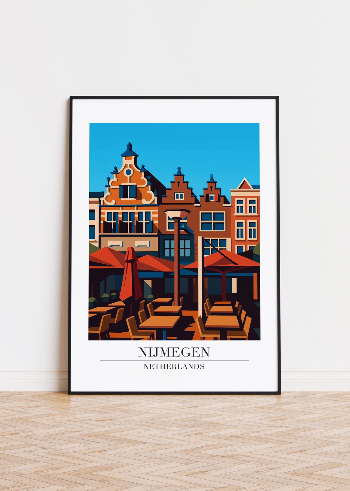 Nijmegen Netherlands Modern City Poster Print
