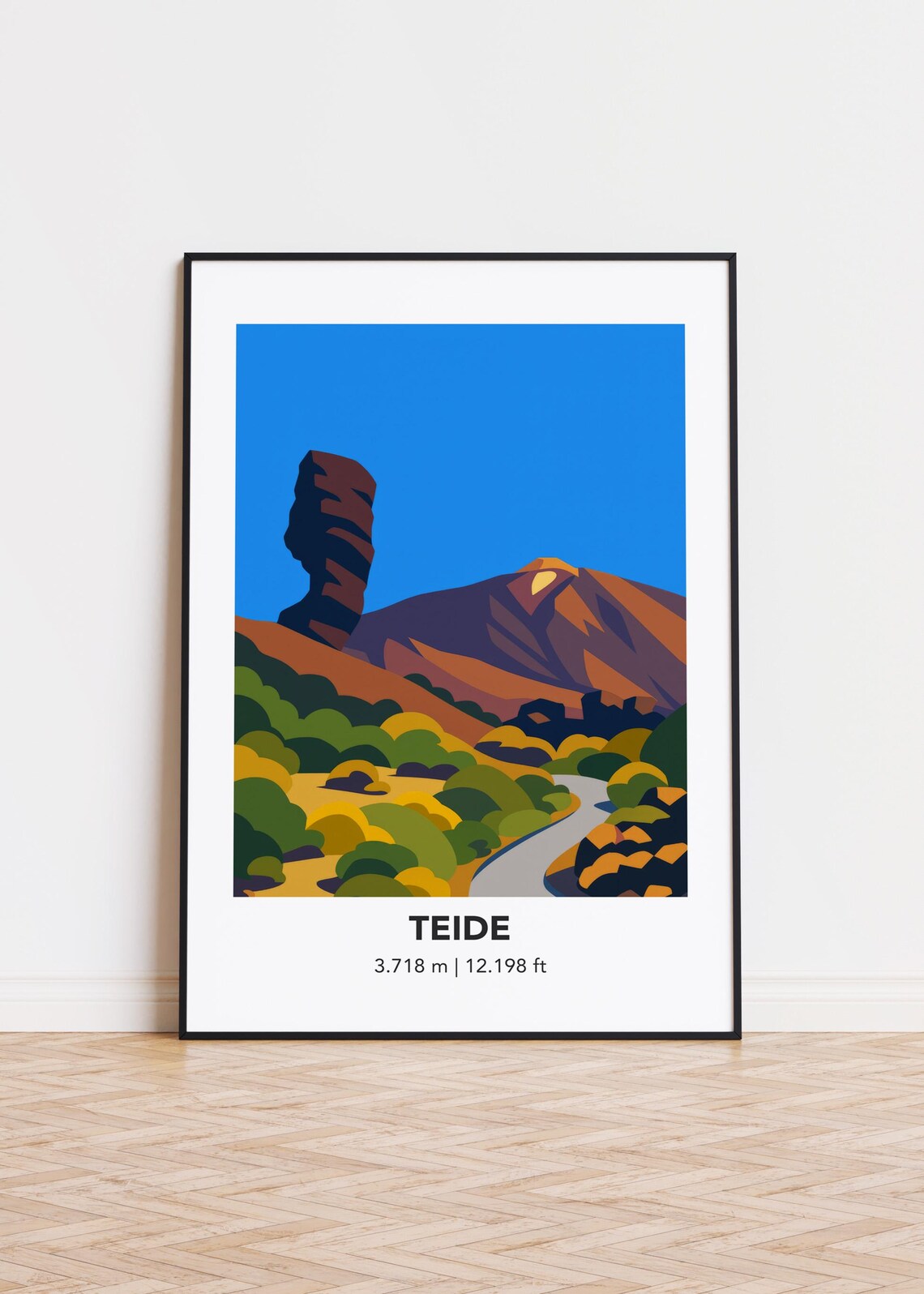 Teide Mountain Modern Illustration Art Print