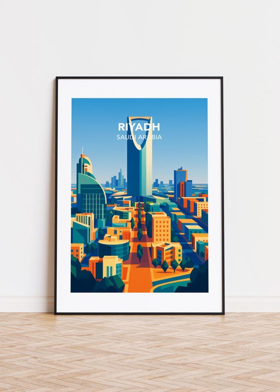 Riyadh City Poster Modern Saudi Arabia Art Print